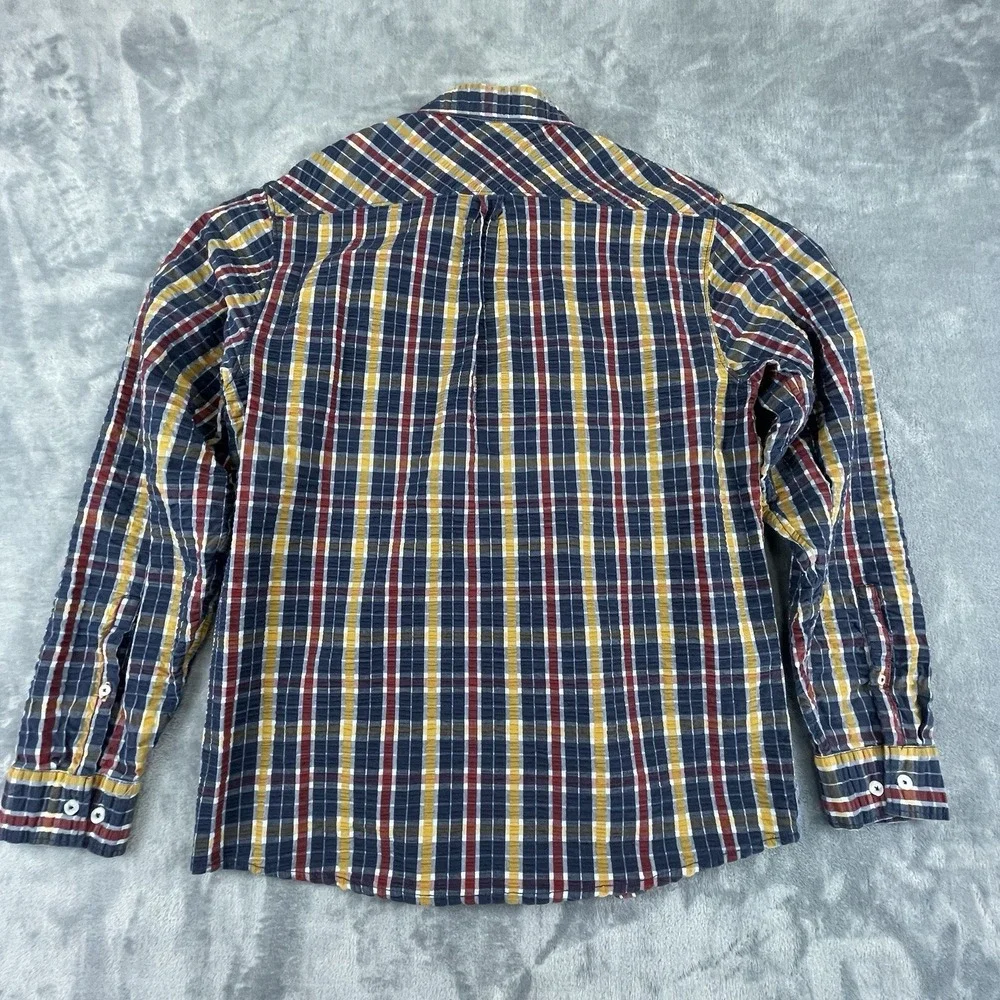 Carbon 2 Cobalt multicolor textured cotton shirt men's size Medium Nice - Picture 2 of 9